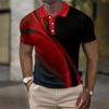 Men Polo Shirt Short Sleeve Gradient 3d Print Tops Fashion Polyester Breathable Comfortable Polos Shirts