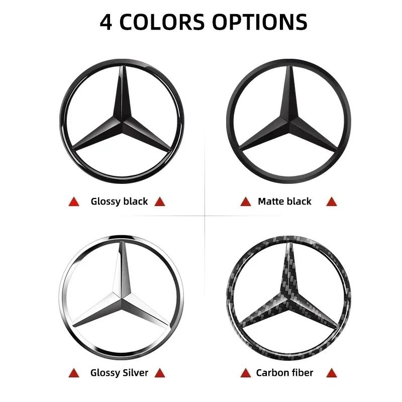 2026 Caldo 1 pz 52mm 57mm Emblema Adesivo Badge Volante Auto Per Mercedes Benz W204 W205 W212 W213 W221 W177 W246 GLA GLC CLA Classe A