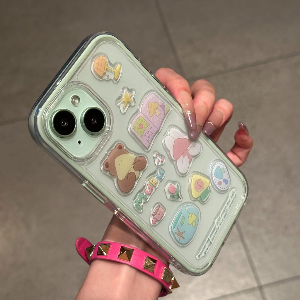 Mushroom Bear for IPhone 16 ProMax for Apple Phone Case 15/13/1 2/14 Full Pack Soft Cover