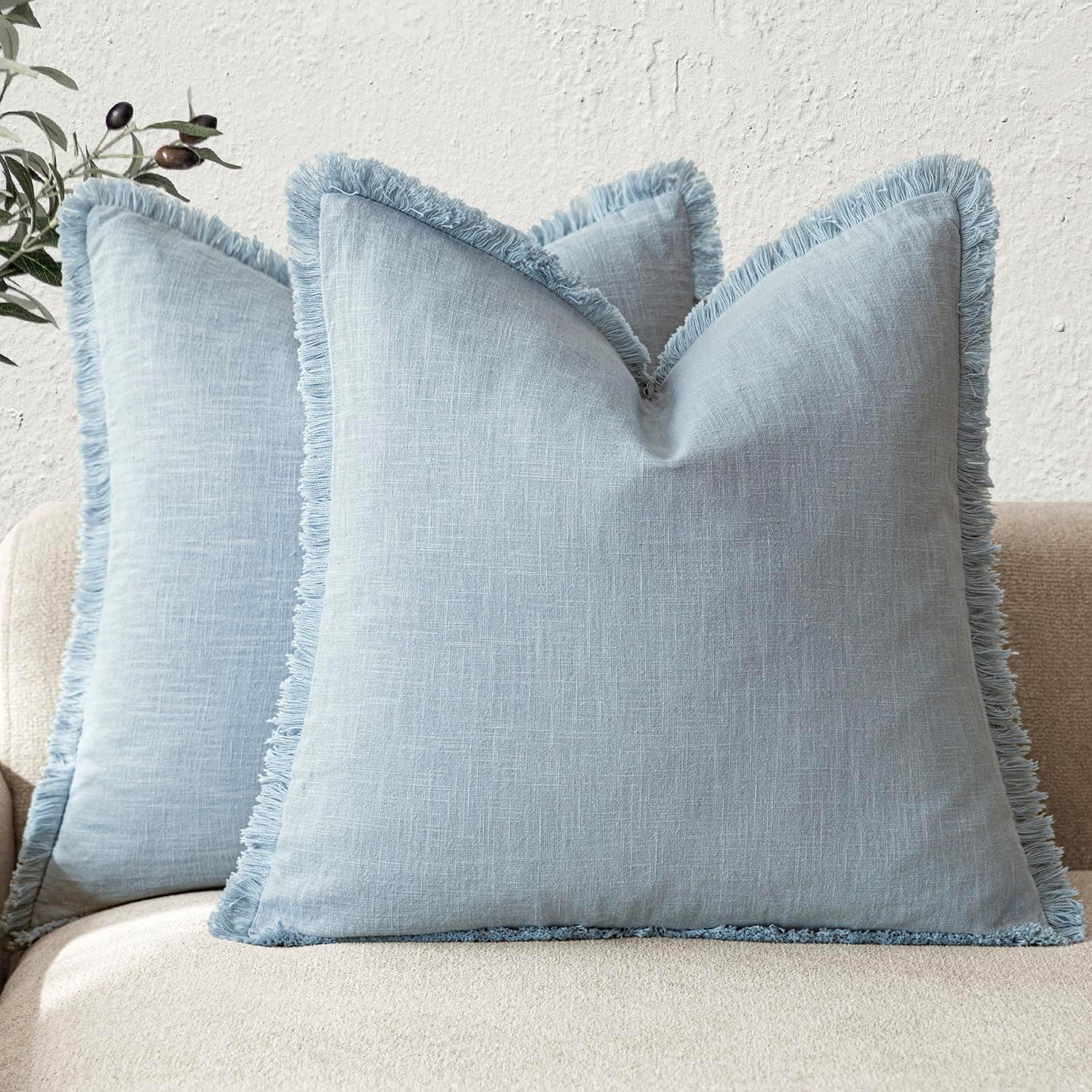 Decoratieve Linnen Franje Kussensloop Boheemse Boerderij Kussenhoes met Franje Woonkamer Bank Bed Stoel 45X45Cm Bruin 50x50cm