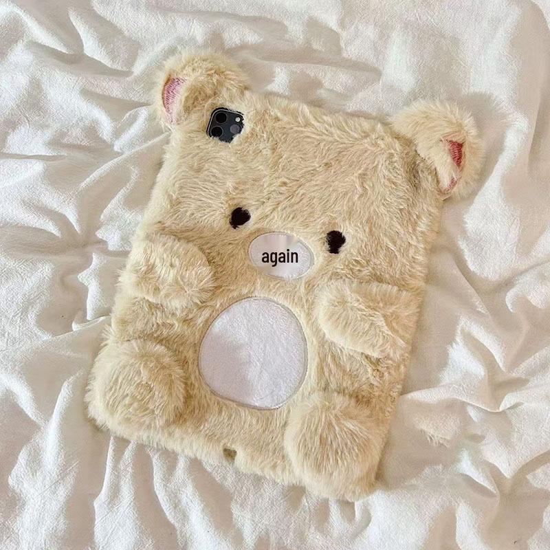 

Плюшевый защитный чехол Rilakkuma для iPad 11-го-9-го поколения iPad Pro 11 (2024) кремовый/белый