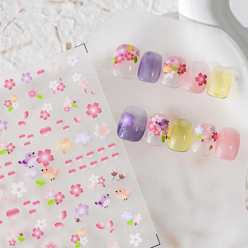 

New Craft Ferrite Spring Series: KX-318 Frosted Adhesive Floral Nail Stickers