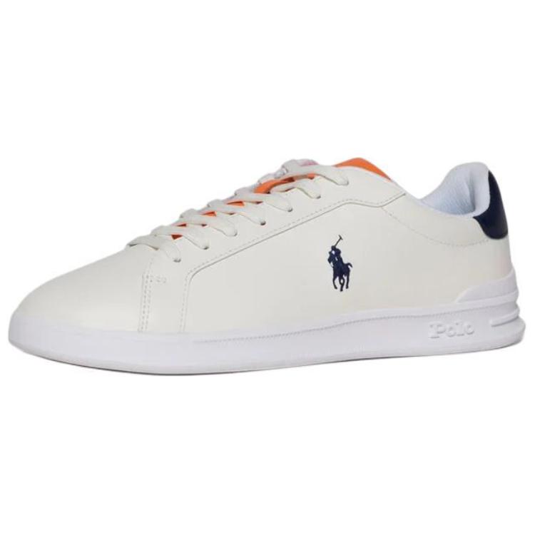 Polo Ralph Lauren Court Lær Rund Tå Snøresko Herre Sneakers Hvit 809931260002