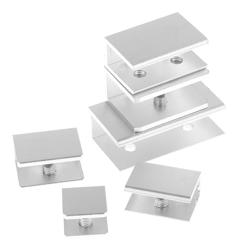 4 st Kvadratiska Glasklämmor Glasfäste Hållare Hyllklämma Aluminiumfäste Stöd För 5 mm 6 mm 8 mm 10 mm 12 mm Tjockleksskiva