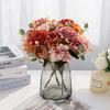 Artificial Rose Peony Bouquet High Quality Fake Flowers Festival Home Decora Diy Crafts Plants Arrangement Wedding Garden Bonsai