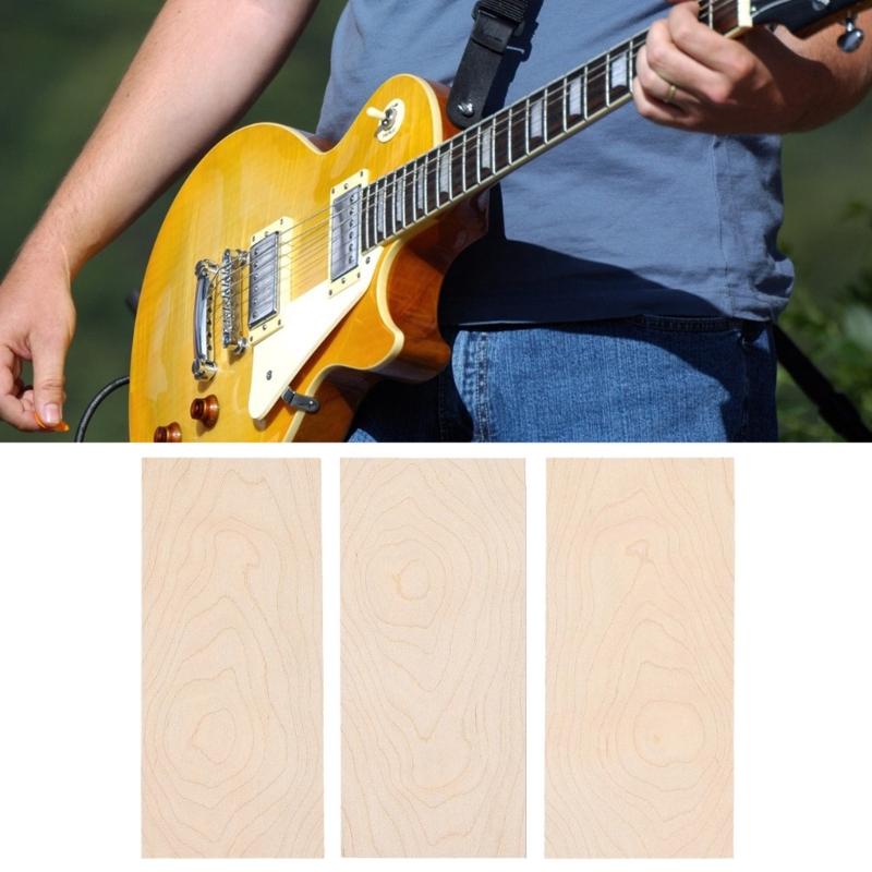 3 Pcs Maple Wood Guitar Head Veneer Shell Sheet Headplate Electric Guitar Neck Shims Plate Headstock Guitar Accessories