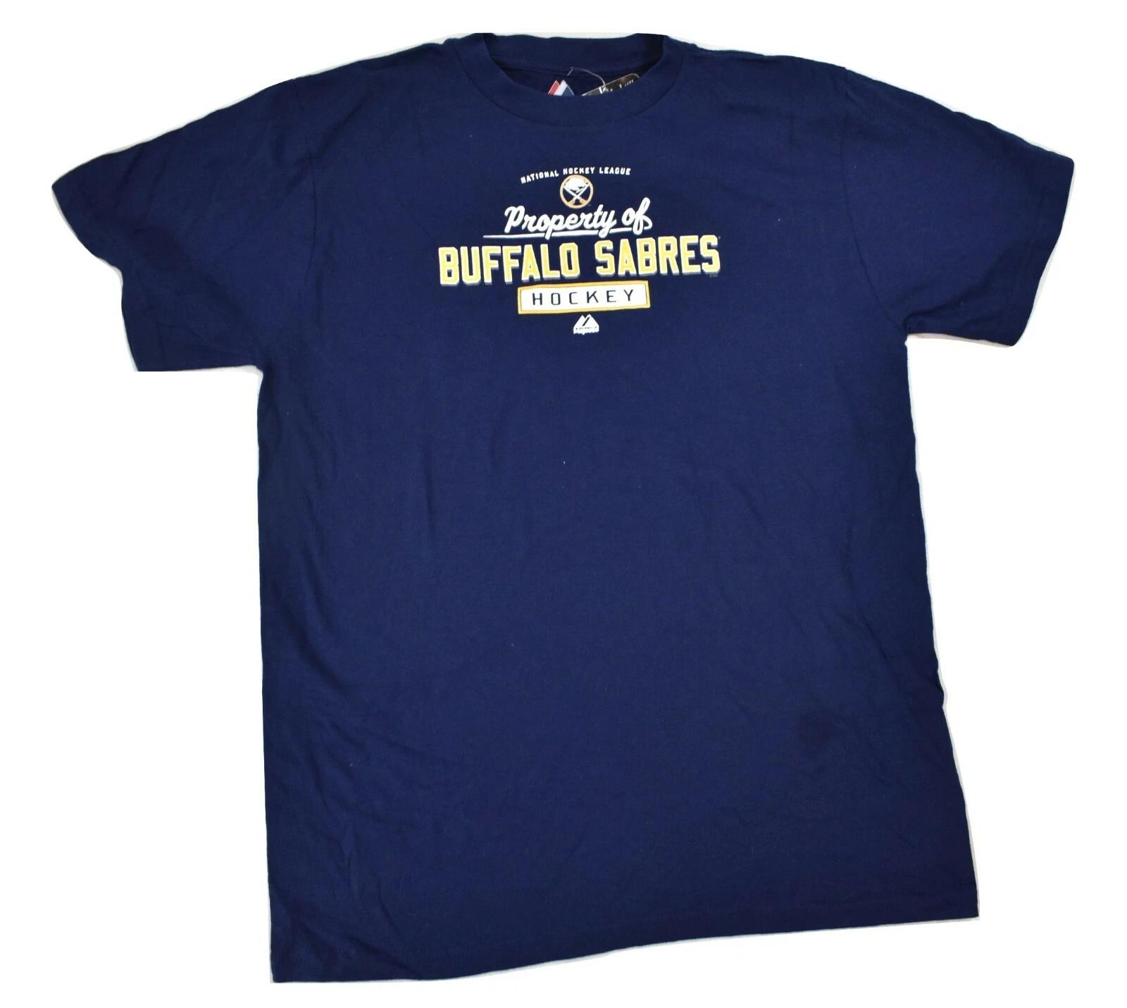 Величественная хоккейная футболка NHL для мальчиков Property of Buffalo Sabres Новая с биркой XL 2XL