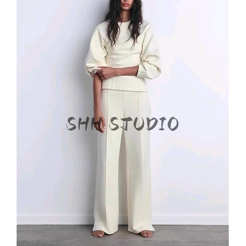 Double-sided Cloth Comfortable Stretch Casual Trousers 3641860 Double-sided Cloth Slim Fit Round Neck Hoodie 3641859