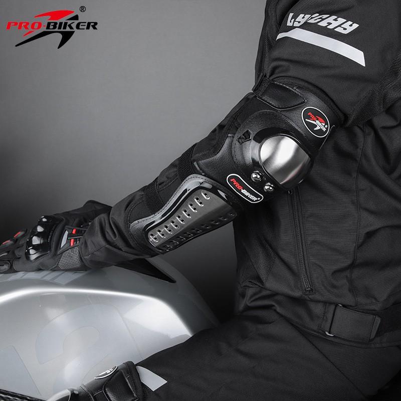 Stainless Steel Motorcycle Knee Elbow Guards Set Off-Road Racing Riding Protection Adult Men