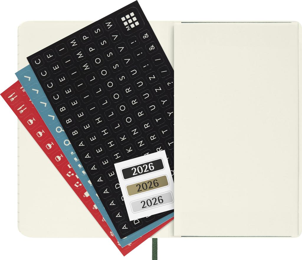 Moleskine 2026 January Weekly Pocket Size x Soft Myrtle DSK1512WN2Y26 Planner, Start, 12-Month Diary, (9cm 14cm), Cover, Green,