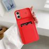 Case Cover For Iphone 12 / 12 Pro Sliding CamerCover Design Tpu Protective Case With Card Slot & Neck Lanyard(red)