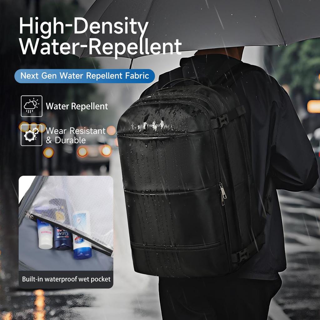 Tigernu Vakuum-Kompressions-Rucksäcke Herren Reiserucksack Erweiterbar USB-Tasche Großes Fassungsvermögen 17 Laptoptaschen Für Schule Kabinentaschen