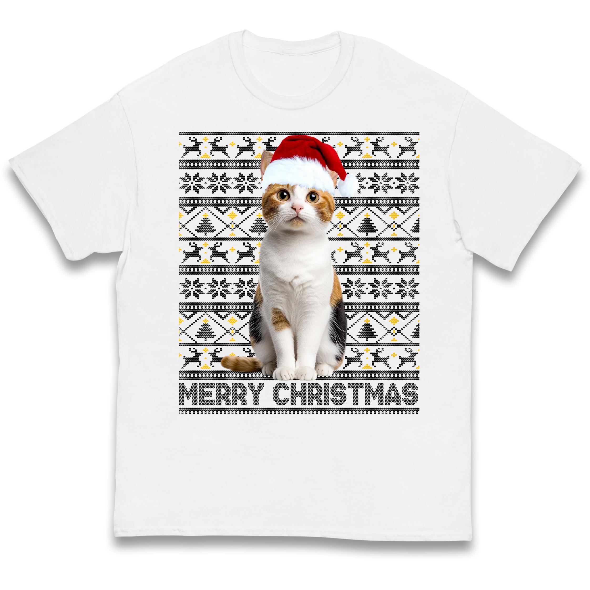 Merry Christmas Cat Kids T-Shirt 100
