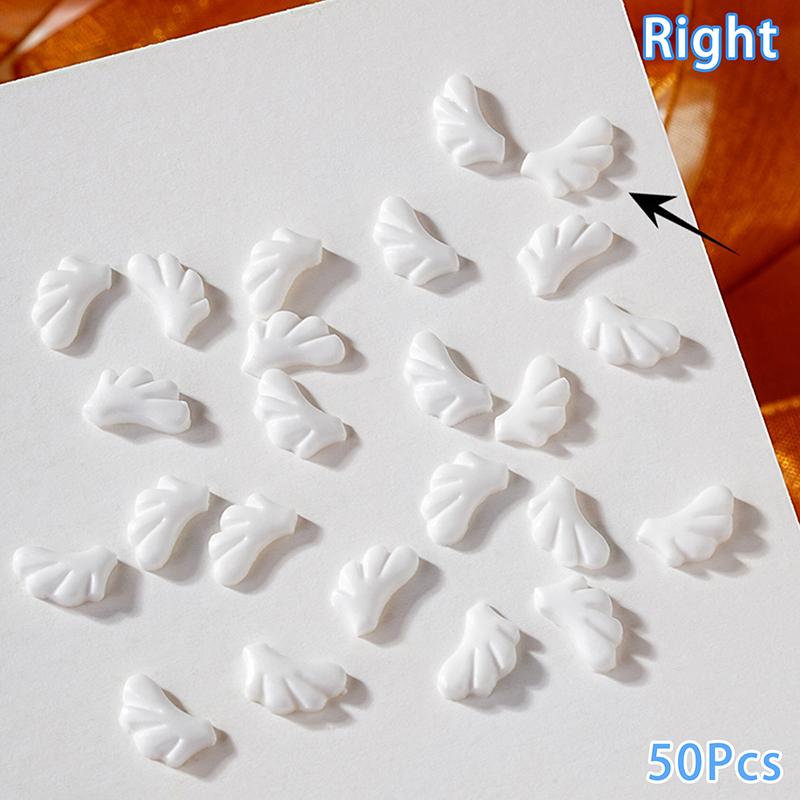 

50 шт. Инс Ногти Ангельские Крылья Смола Шармы Ювелирные Изделия Носить Аксессуары для Ногтей 3D Белая Пудра Мини DIY Накладные Ногти Маникюр Украшение