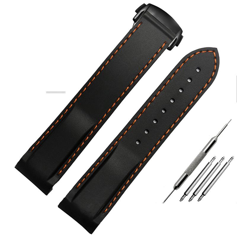 Bracelet de montre en caoutchouc et silicone Classic Arc, 20 mm/22 mm, compatible avec Omega Seamaster GMT Diver 300 Speedmaster Seiko Hamilton