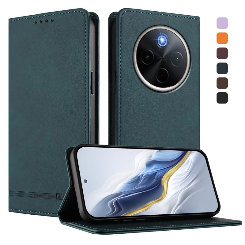 Leder Retro Diebstahlsichere Brieftasche Flip Case Für VIVO T4 T4X T3 Ultra T3X T2 4G T1 5G Hülle Handyhülle Magnetverschluss Kartenfach 2025