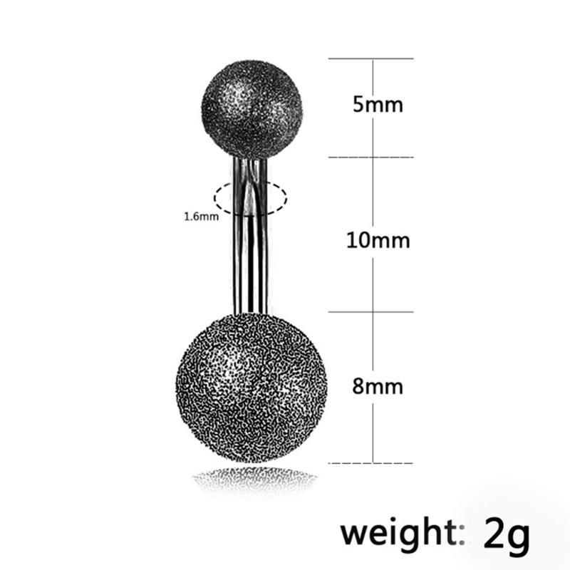 6-in-1 Bauchnabelpiercing-Set mit schwarzen Zirkonia-Krallen