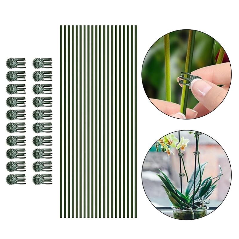 Grüner Biegsamer Pflanzenstab für Gartenblumen Gemüse Verstellbare Stützstange Hochfester Kunststoff Einfache Installation