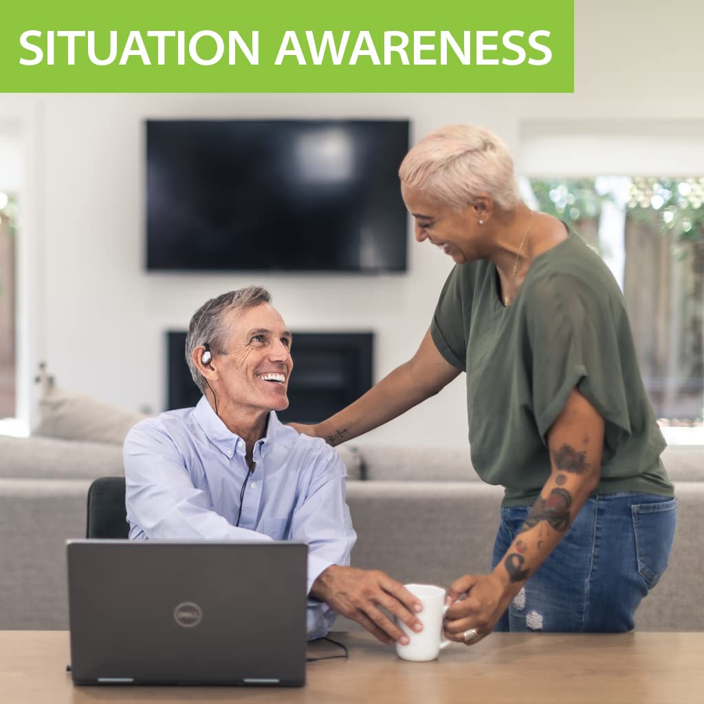 Avantree Resolve - Wired Open-Ear Earphones for Music and Calls with Mic, In-Line Controls, Surrounding Awareness, 3.5mm AUX Jack, Wraparound