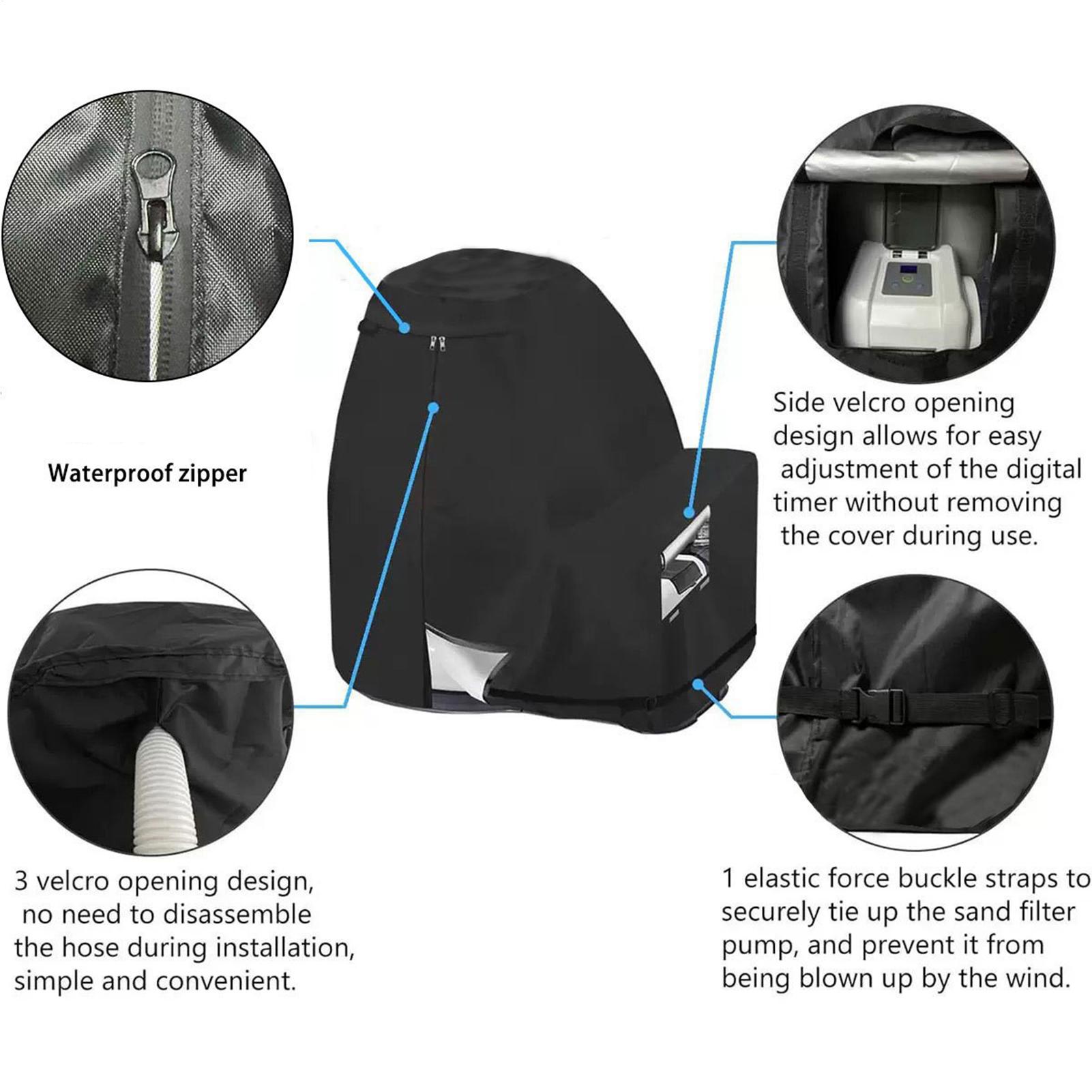 1pcs Outdoor Swimming Pool Filter Waterproof Cover Outdoor Garden 600D Oxford Cloth Pool UV Resistant Filter Protective Cover CN