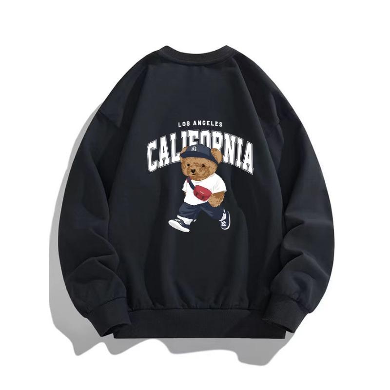 Hat Bear Модный принтованный топ повседневная спортивная одежда на осень и зиму хлопковая толстовка M чёрный 1757₽