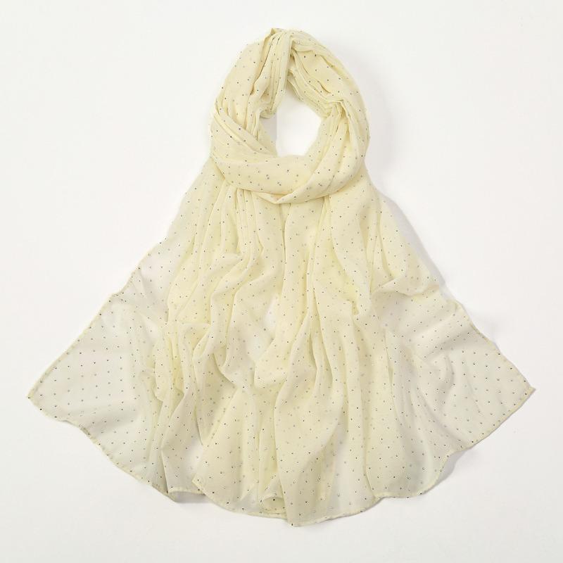 Pearl chiffon gypsy star hot diamond long towel women's headscarf popular monochrome ethnic headscarf