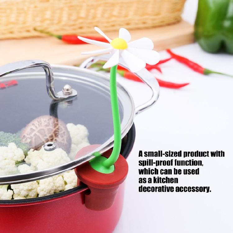 Multipurpose Silicones Pot Cover Lifter Prevents Food Overflow Dishwasher Safe Kitchen Tool Daisy Flower Shape