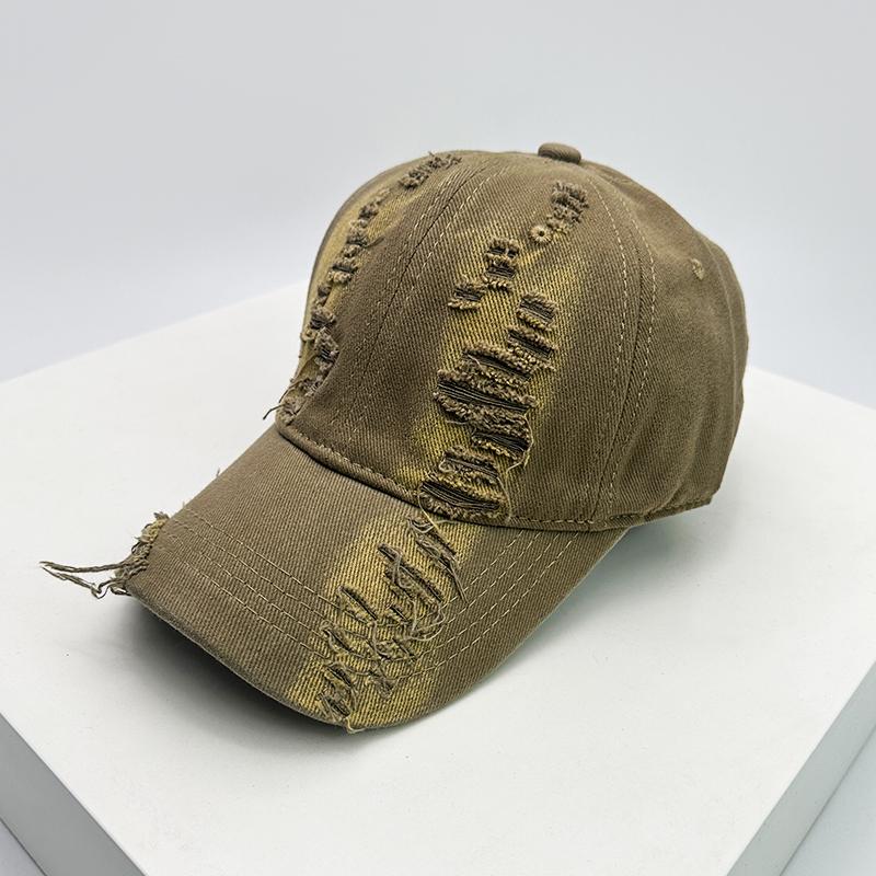 New Men Women Gradient Broken Style Baseball Hats Distress Sunshade Breathable Personal Snapback Caps Versatile Fashion Retro