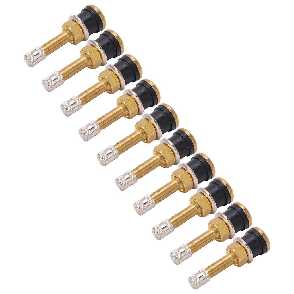 10 Pcs Valve Stems TR500 Straight Brass Heavy Duty Clamp in Tubeless Truck Tire Valve Stem