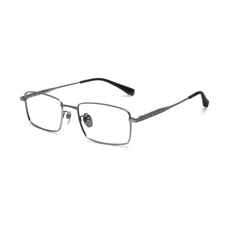 Business Elite Classic Square Frame Ultra-light Pure Titanium Small Eyeglass Men's Comfortable Leisure Spectacle