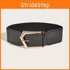 Vintage Style Wide Waist Belt With Irregular Metal Buckle For Apparel Womens