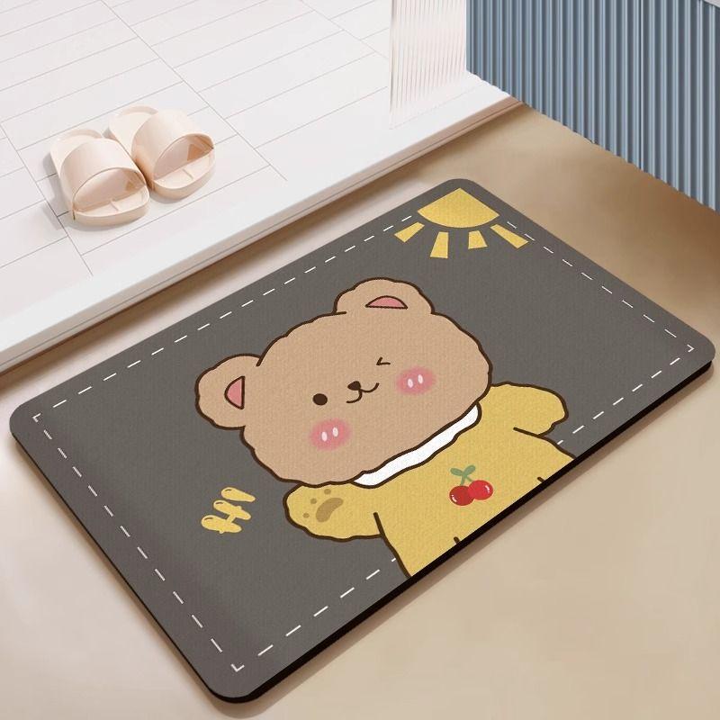 Diatom Mud Absorbent Mat, Bathroom Floor Mat, Quick-drying Bathroom Floor Mat At the Door