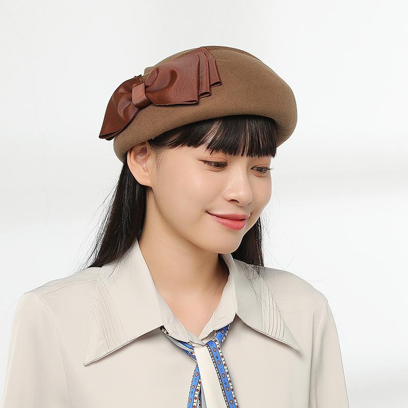Autumn and Winter Wool Beret Children British Retro Top Hat Japanese and Korean Versatile Painter Hat Warm Age Reducing Newsboy Hat