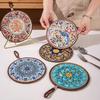 Ceramic Coasters Heat Insulation Mat for Kitchen Dining Anti-Scalding Cork Bottom Bowl Cup Mat Table Home Decor