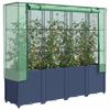 Vidaxl Raised Planter With Greenhouse, Rattan Look, 160X40X153 Cm