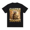 Funny Cat Shirt Gluten Got Me Tootin Meme TShirt Unisex Women Vintage Aesthetic Cotton T Shirts Fashion Oversized Clothing T Shirt