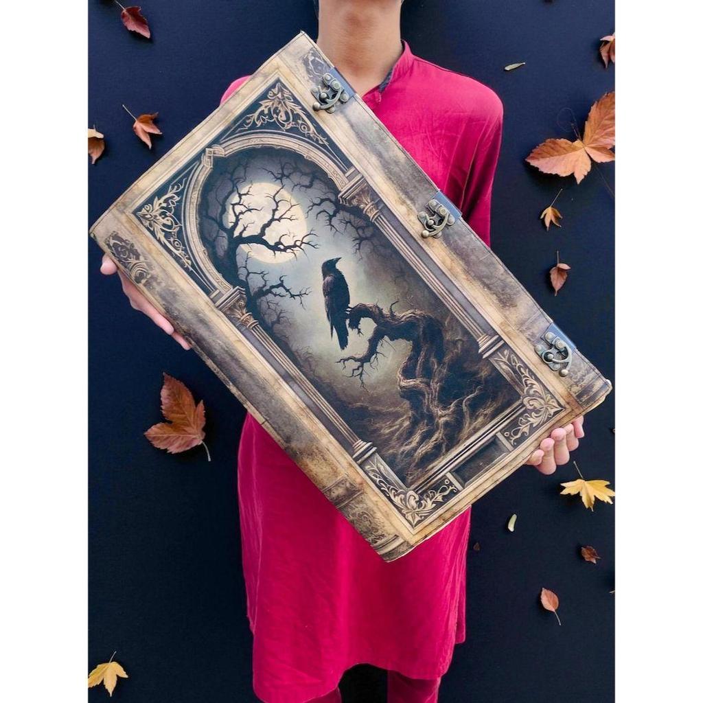 Raven Leather Grimoire | Witchcraft Journal, Vintage Diary