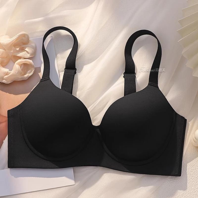 Übergröße Damen Nahtloser Push-Up BH Lässig Einfarbig Basic Bralette Bequeme Kabellose Unterwäsche