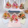 Romantic Flower Birthday Christmas Card 3D Pop-up Greeting Cards Set Postcard Party Wedding Decorations Creative Girl Gifts