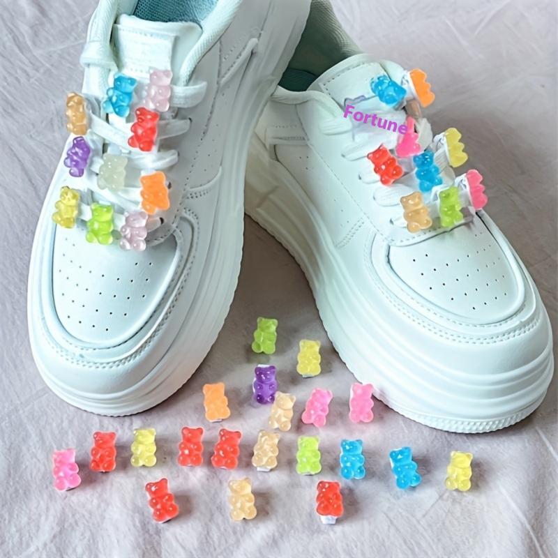 10/20Pcs Glow In The Dark Cute Bear Shoe Charms-Luminous Diy Sneaker Decorations For Shoes And Footwear Accessories Luminous