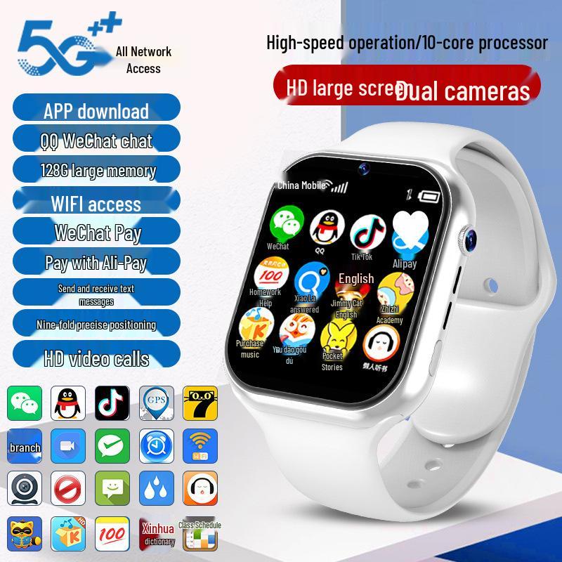 5G Children's Smartwatch T95 with SIM Card, Dual Cameras, Alipay, and WeChat Positioning M95