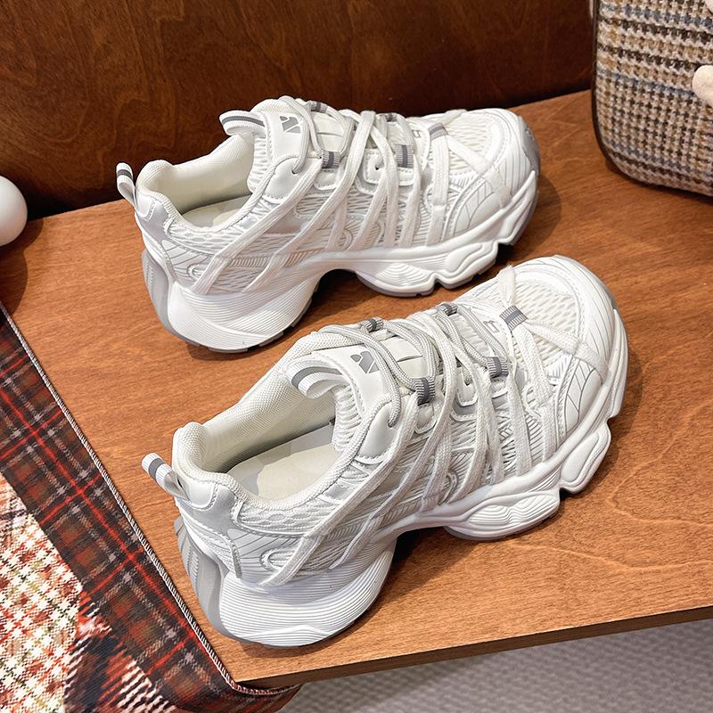 Mode Nischendesign Dad Shoes Koreanische Version Atmungsaktive Schnürschuhe Trendschuhe Farblich passend Vielseitige Board Schuhe 25 Frühling Sportschuhe