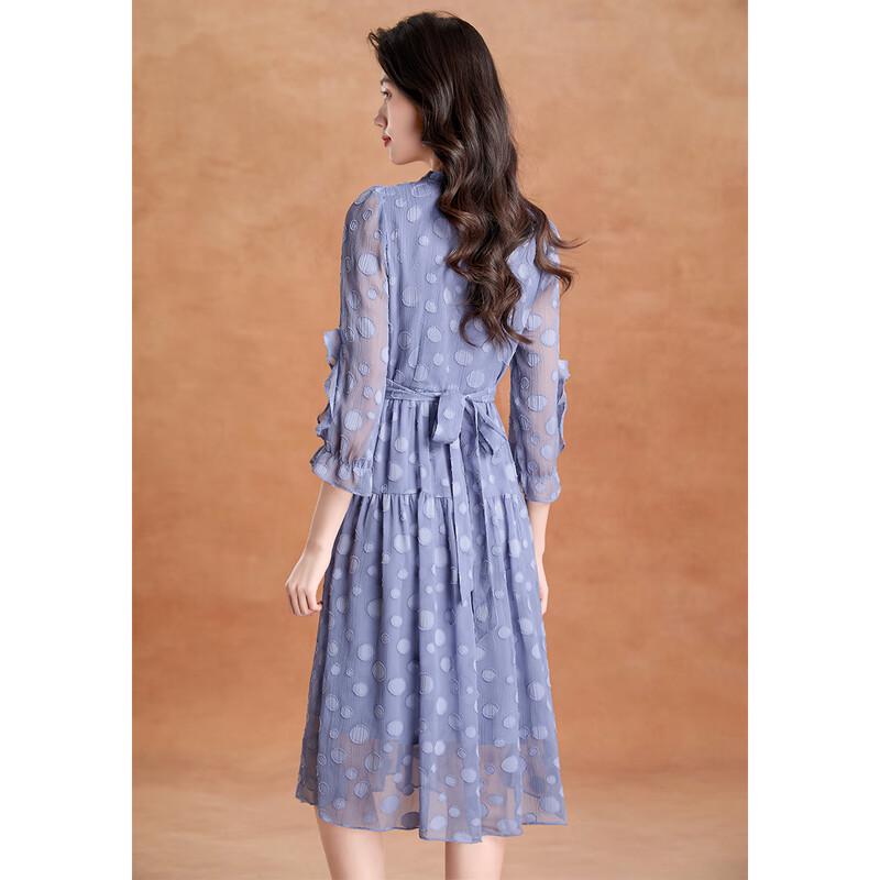 Elegantes A-Linien-Midikleid mit Stufen und Rüschenkragen