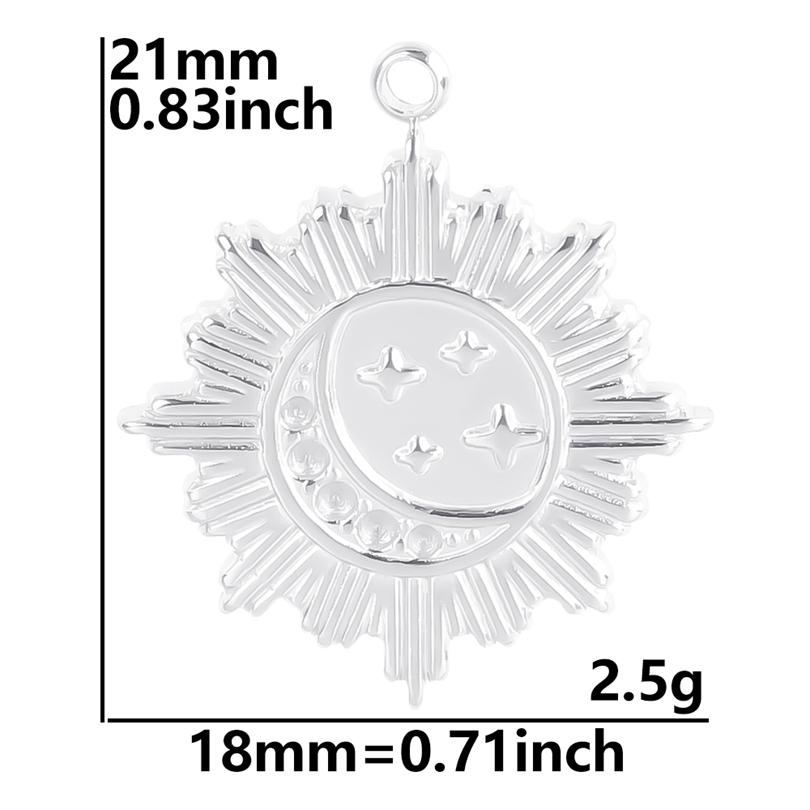 100% Stainless Steel Charms For Jewelry Making Supplies Moon Pendant Star Sun Fashion Accessories Rectangle Round Charm Breloque