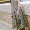 Broadcast Women's Elegant Plaid Sleeveless A-line Dress