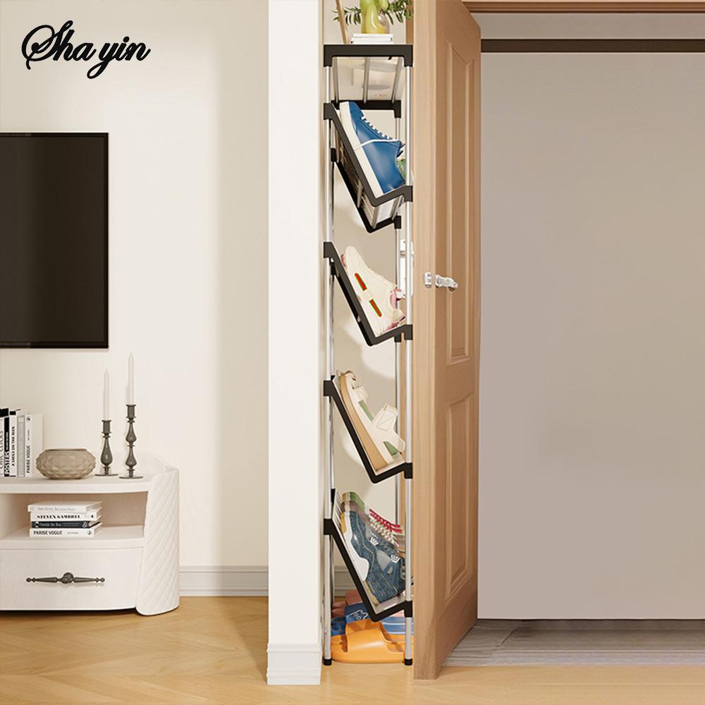 Ultra Thin Shoe Rack, Multi-Layer Household Small Narrow Doorway, Simple Sloping Shoe Storage Rack, Shoe Rack Behind The Door