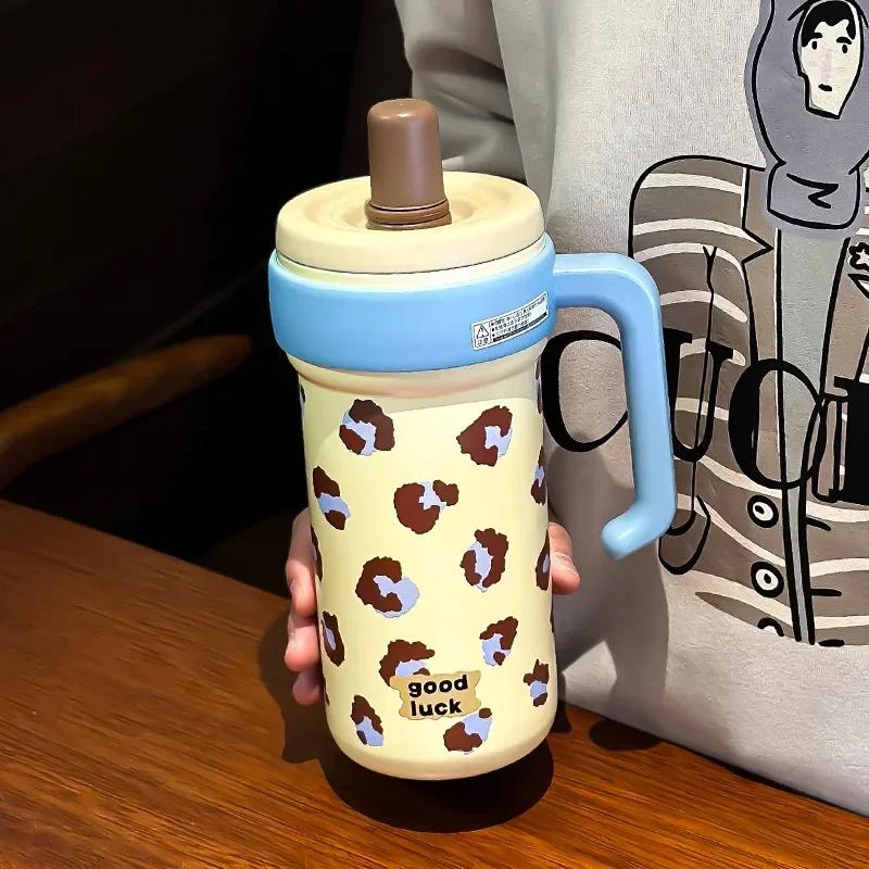 Portable Large Capacity and High Aesthetic 316 Insulated Cup for Girls, Straw Cup, Ice Cream Cup, Men's Tea Water Separation Cup