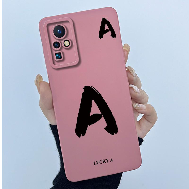 

For Infinix Zero X Neo / Zero X Pro X6810 X6811B X6811 Phone Case Lucky Initial Letter Soft Matte TPU Silicone Shockproof Cover Infinix Zero X Pro