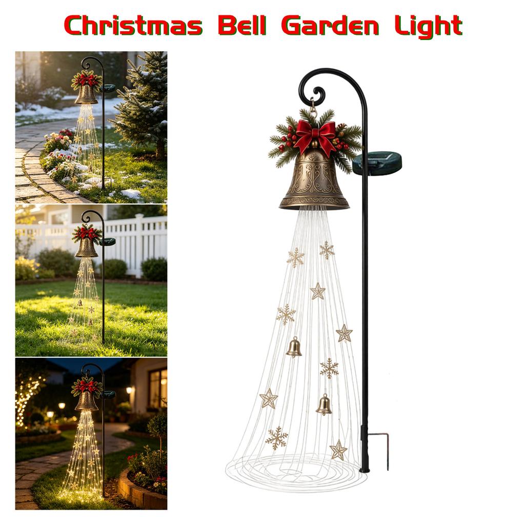 Christmas Bell Garden Light Outdoor Hanging Decorative Light for Yard Patio