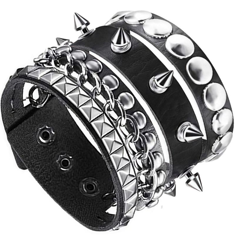 1 Set Punk Bracelet Studded Wristband Unisex Punk Bracelet Fashion